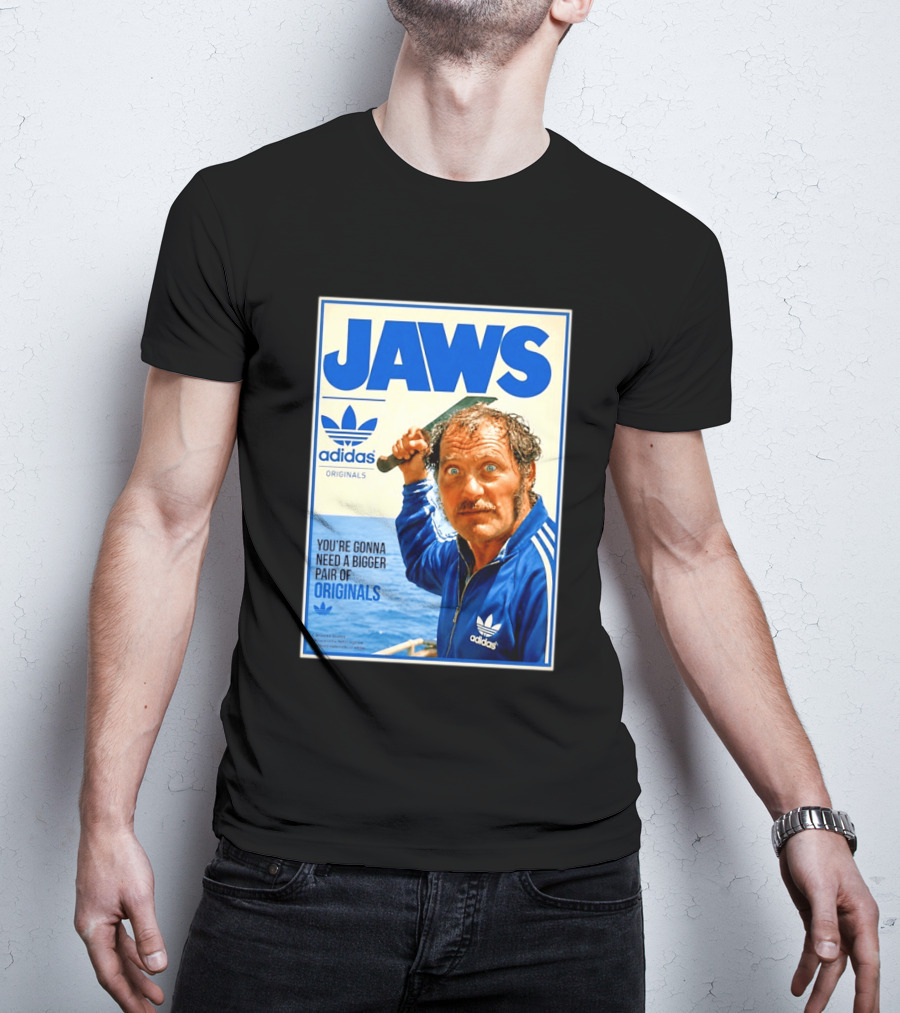 Jaws Adidas Originals You're Gonna Need A Bigger Pair Quint Machete T-Shirt