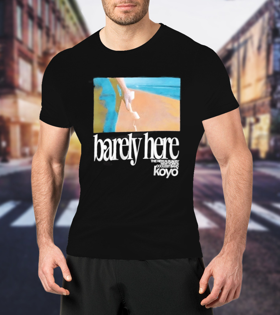 Koyo Barely Here Album Cover Art Beach Scene With Telephone T-Shirt