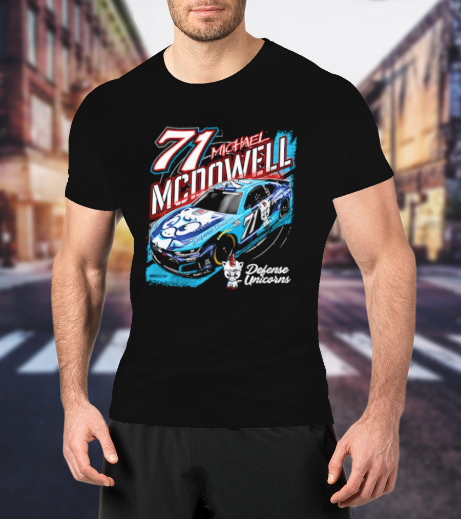 Michael McDowell 71 NASCAR Defense Unicorns Phoenix Performance T-Shirt