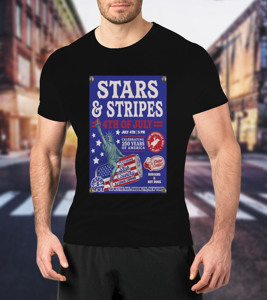 Stars & Stripes 4th Of July Celebration 250 Years Of America Brooklyn Event 2026 T-Shirt