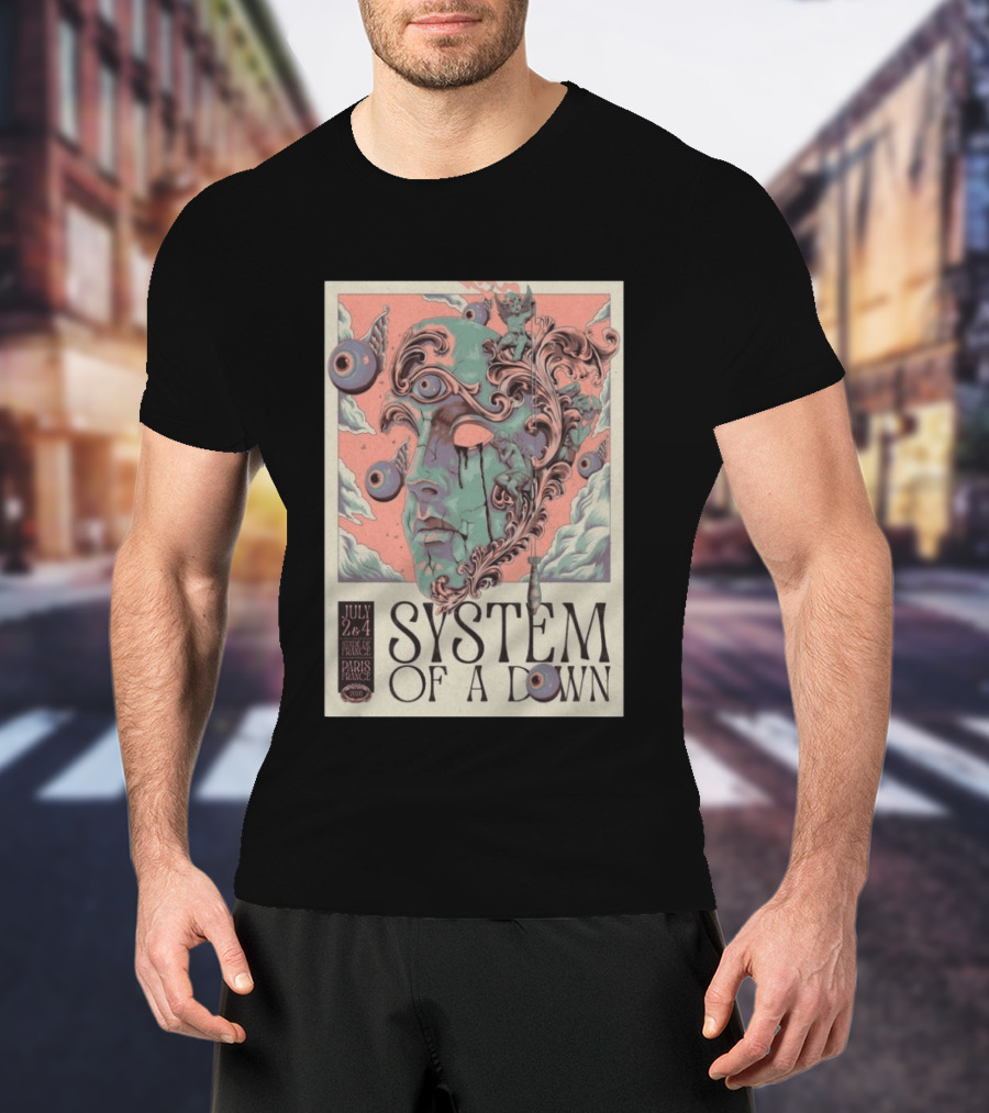 System Of A Down July 2 4 2026 Stade De France Paris Surreal T-Shirt