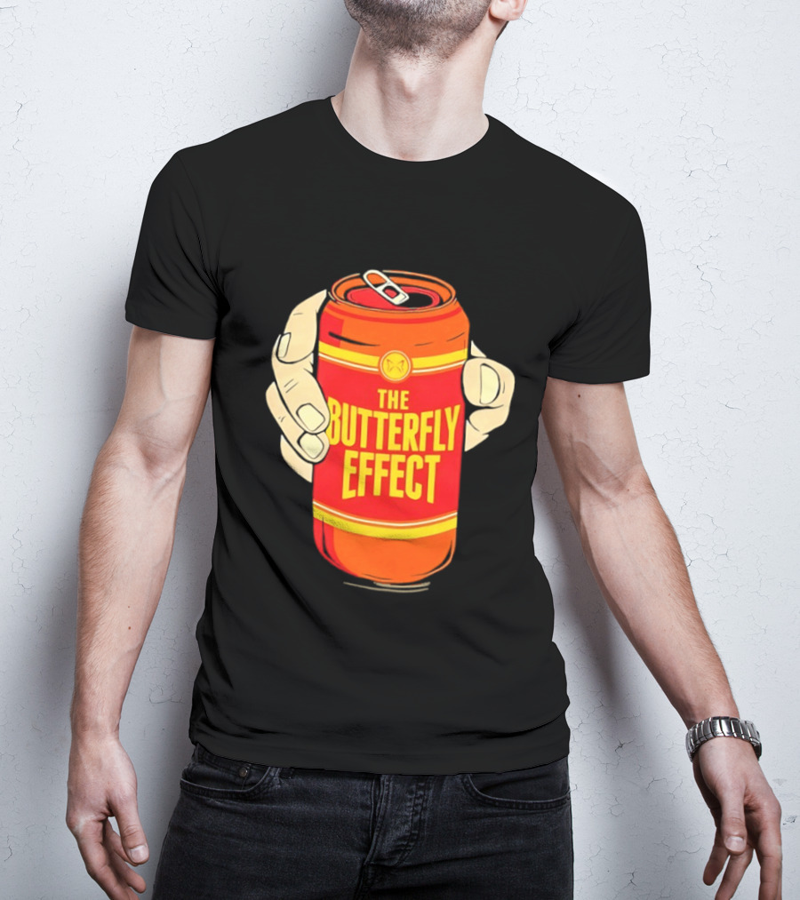 The Butterfly Effect Soda Can Vibrant Red Yellow Pop T-Shirt