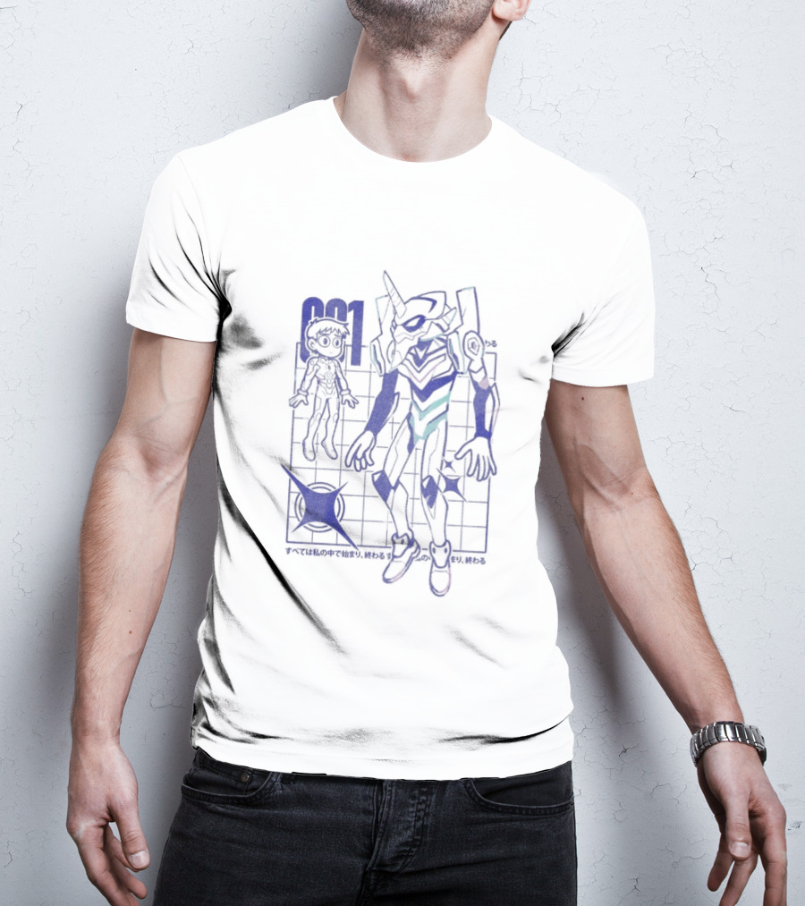 Back To The Claustrophobic Place Neon Genesis Robot Blueprint T-Shirt