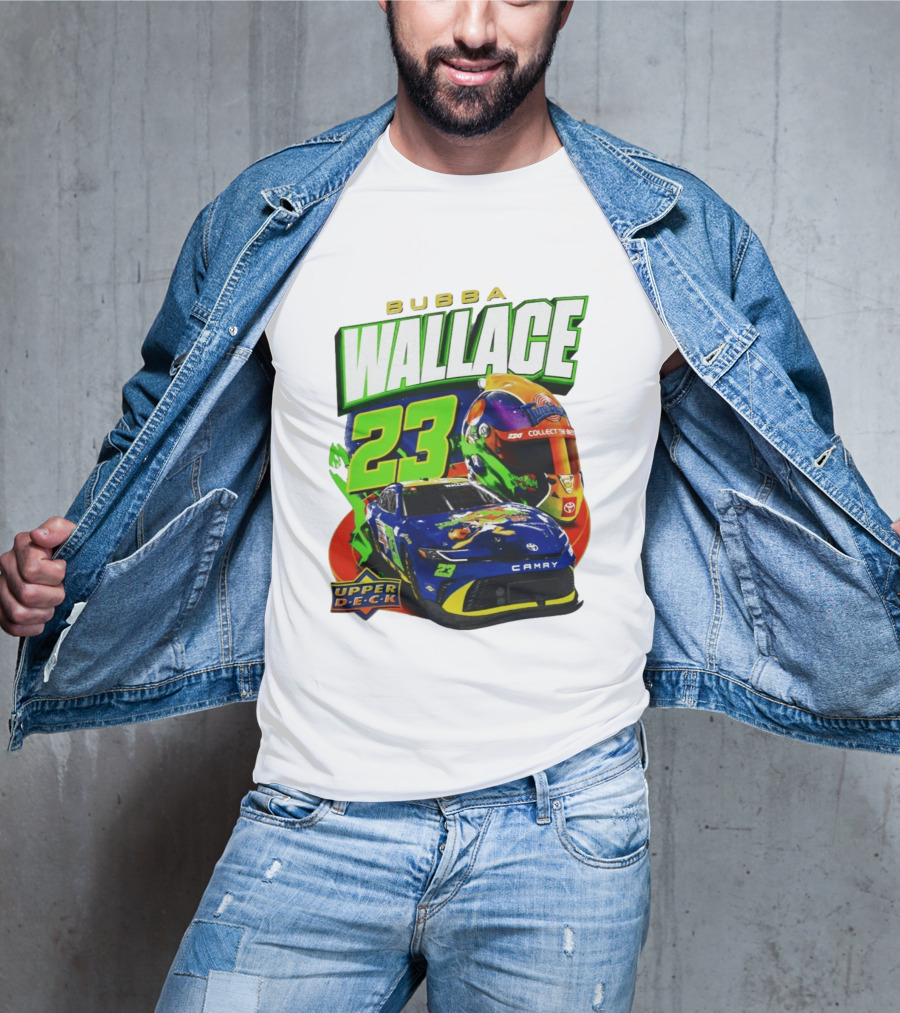 Bubba Wallace 23 Collect The Best Upper D.E.C.K Racing Helmet And Camry T-Shirt
