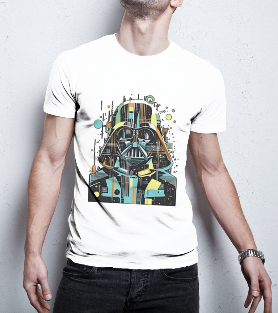 Darth Vader Geometric Circuit Abstract Tech T-Shirt