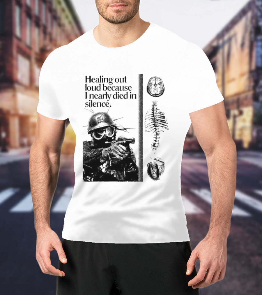 Healing Out Loud Soldier Brain Anatomy Urban Silence T-Shirt