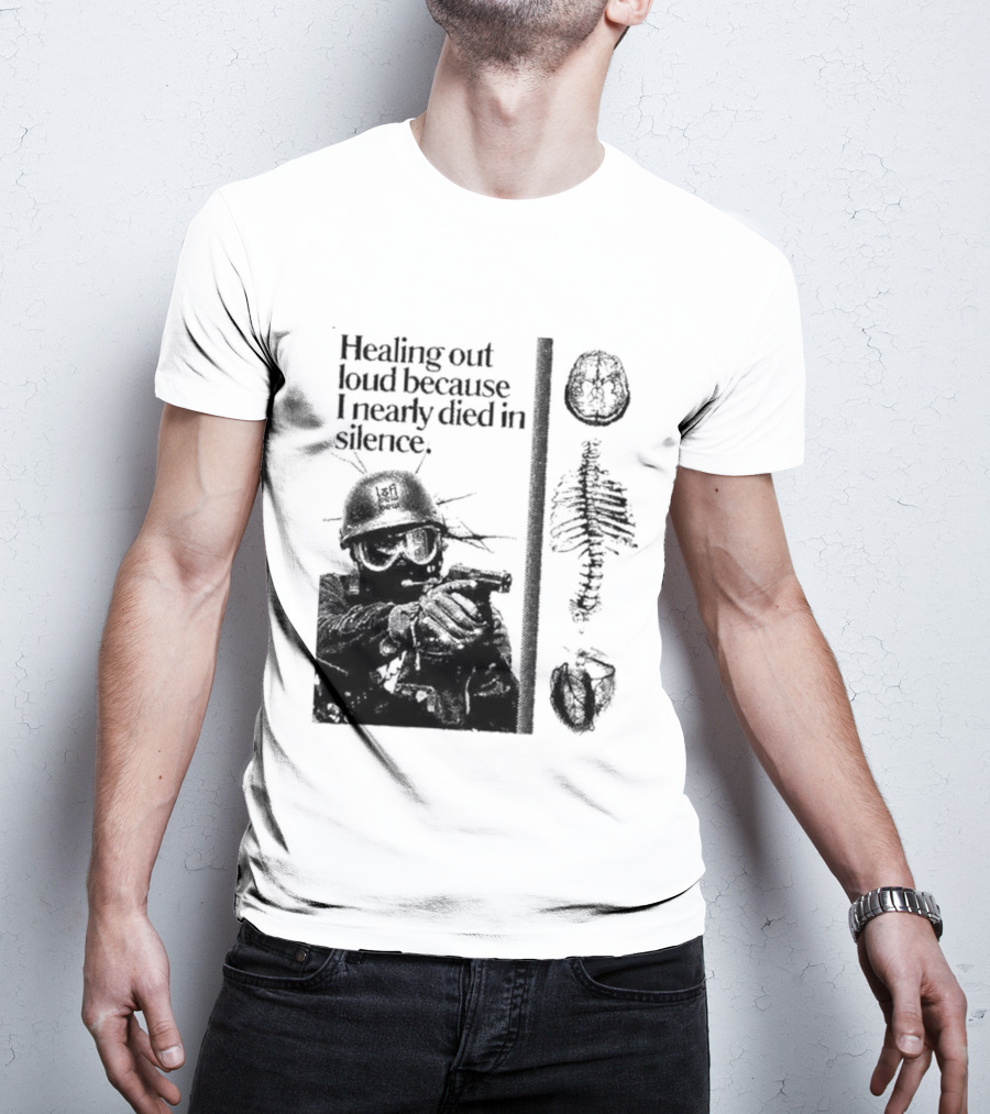 Healing Out Loud Soldier Brain Anatomy Urban Silence T-Shirt