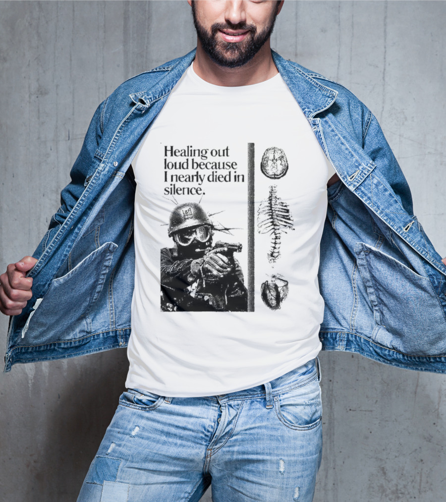 Healing Out Loud Soldier Brain Anatomy Urban Silence T-Shirt