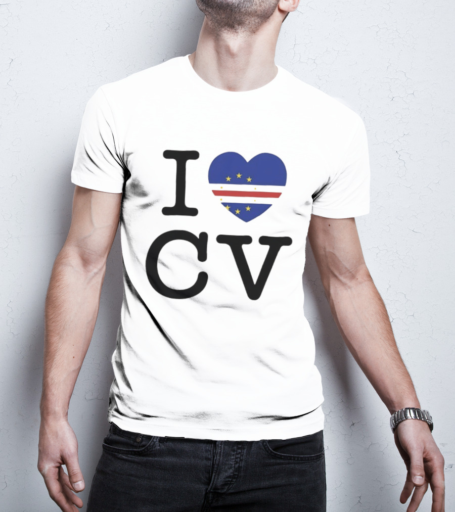 I Love Cape Verde Heart CV Flag T-Shirt