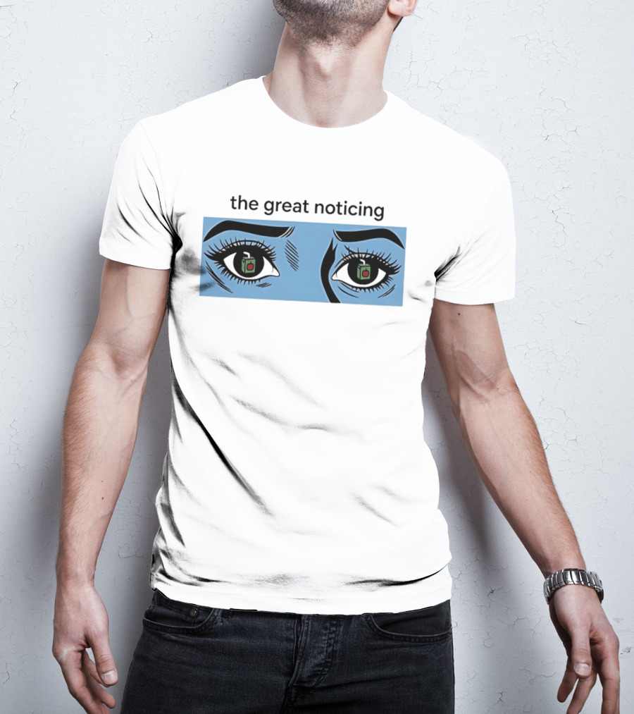 The Great Noticing Ice Blue Eyes With Apple Detail T-Shirt