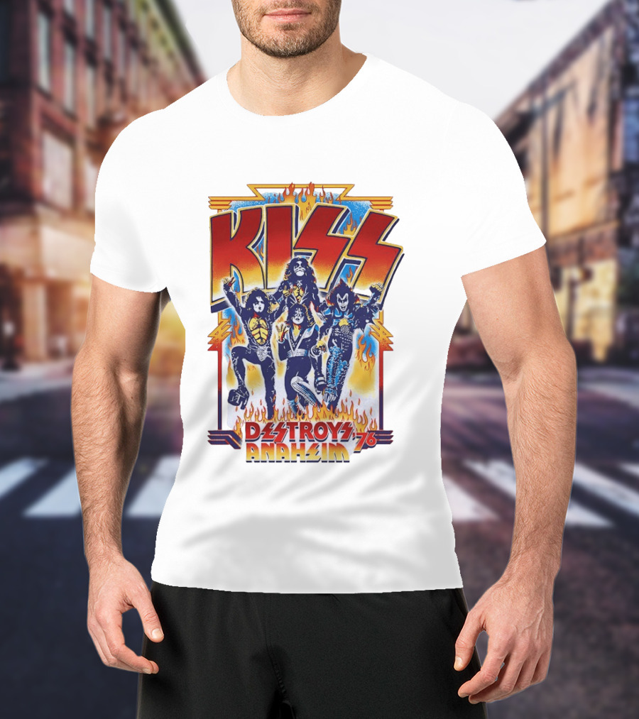 KISS Destroys Anaheim 76 Flames T-Shirt