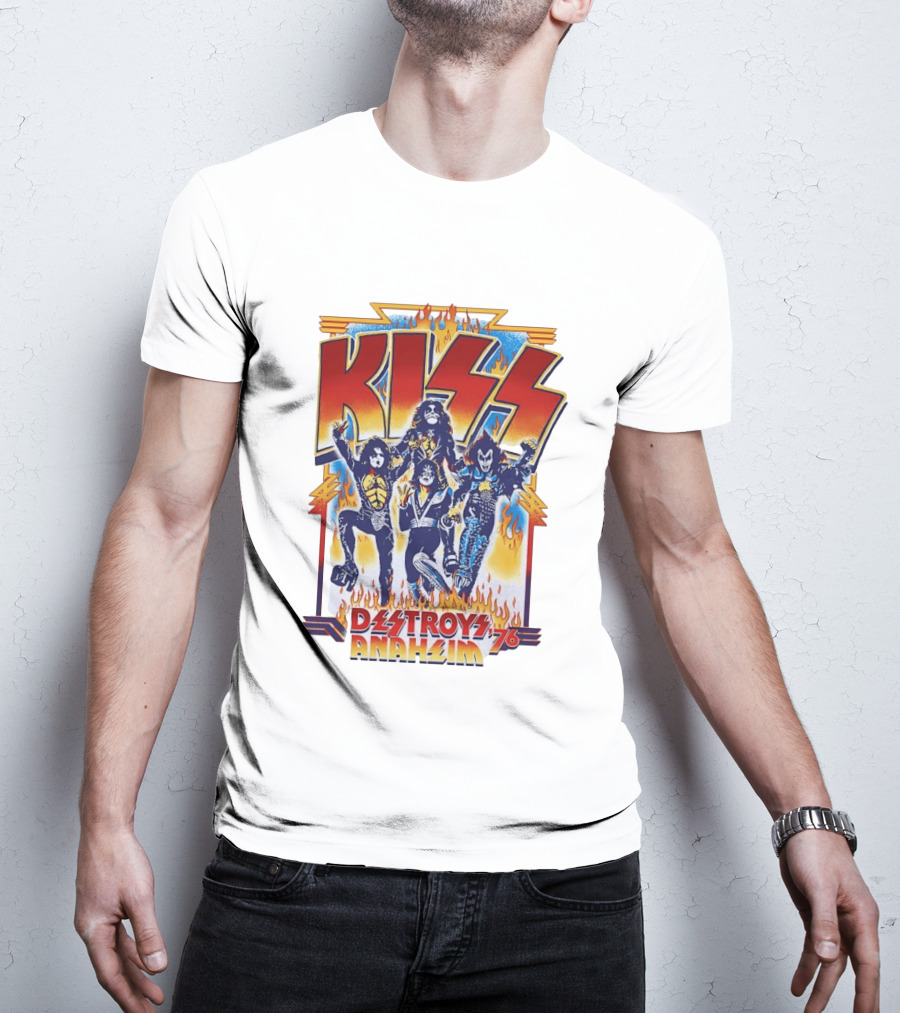 KISS Destroys Anaheim 76 Flames T-Shirt