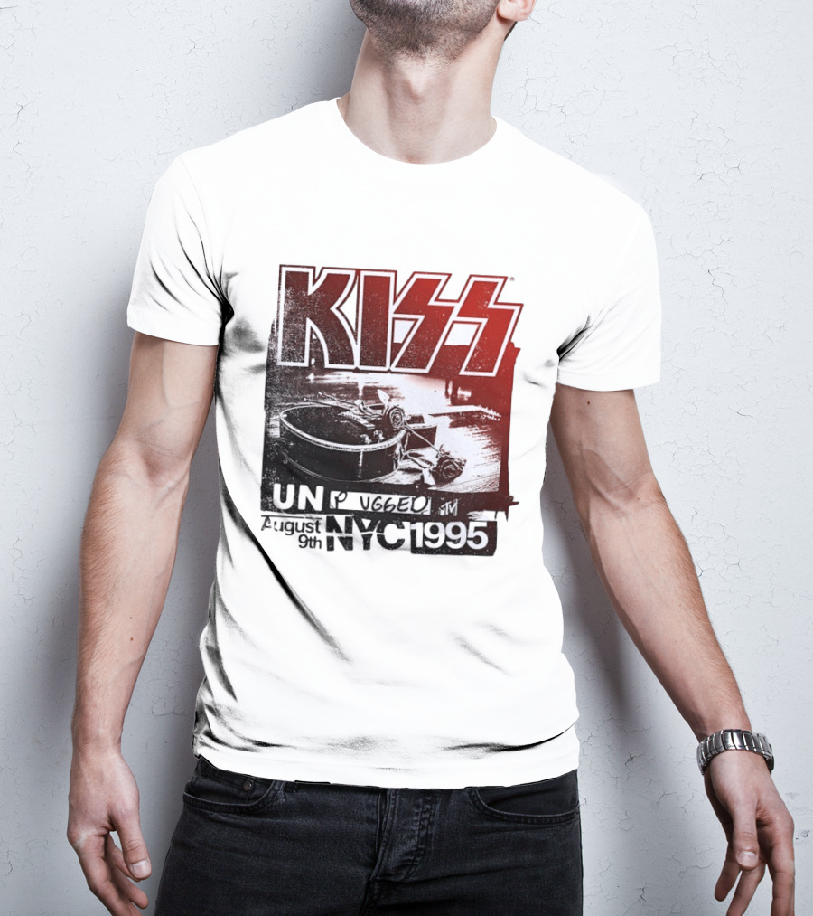 KISS Unplugged MTV August 9th 1995 NYC Guitar Roses T-Shirt