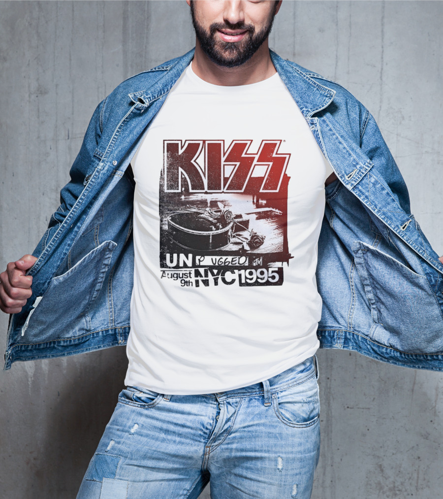 KISS Unplugged MTV August 9th 1995 NYC Guitar Roses T-Shirt