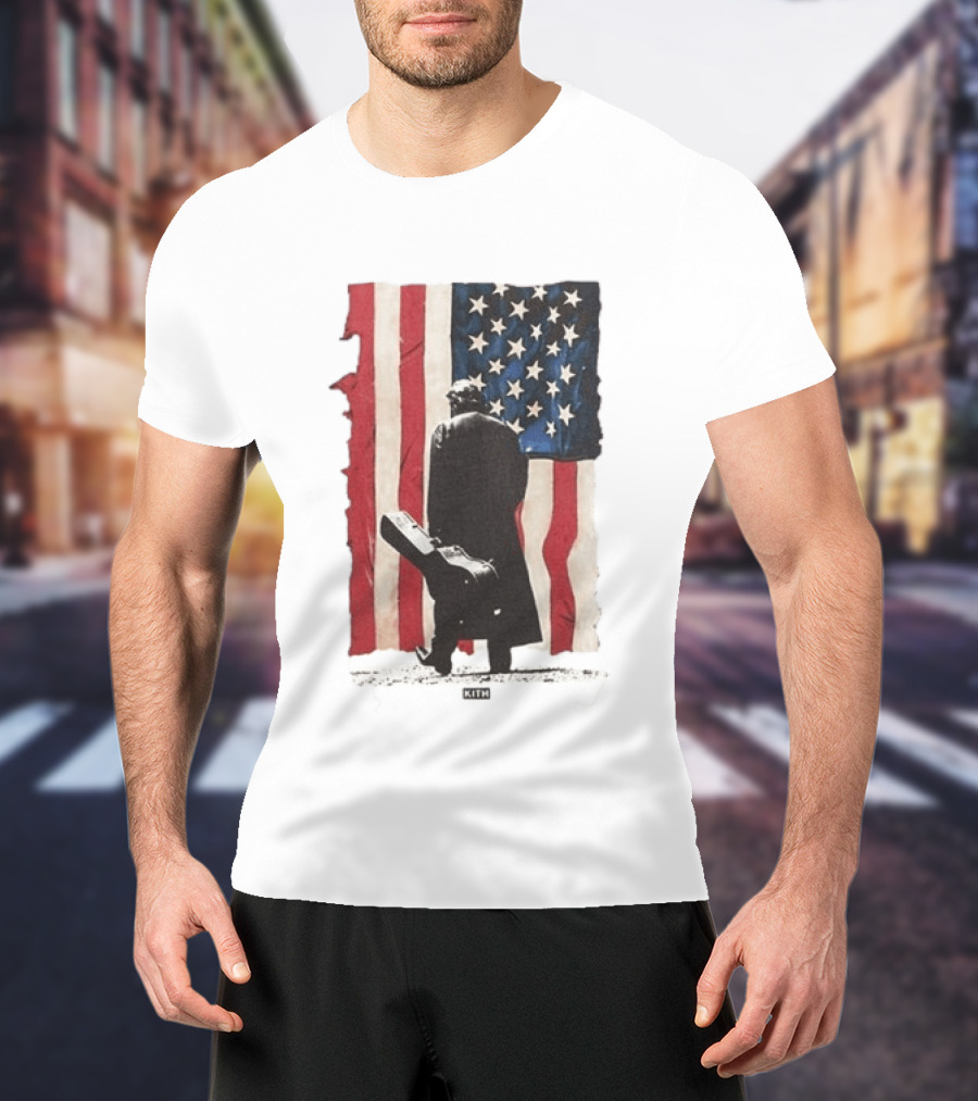 Kith Records Johnny Cash American Flag Iconic USA Collab T-Shirt