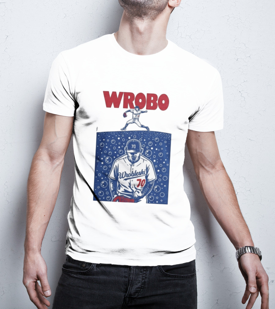 Wrobo Wrobleski 70 Baseball Pitcher Bubble T-Shirt