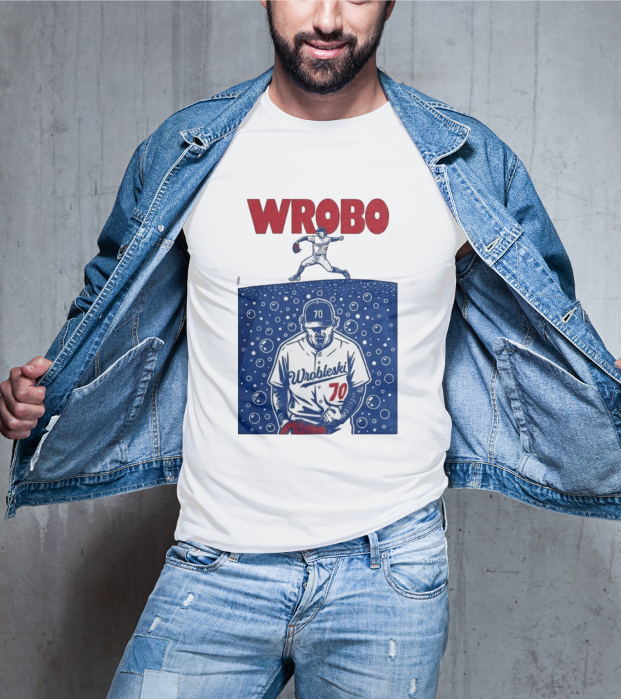 Wrobo Wrobleski 70 Baseball Pitcher Bubble T-Shirt