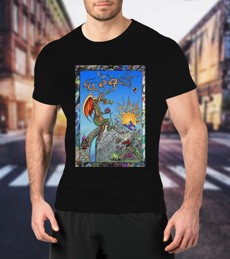 GOOSE June 30 July 1 2026 Boston MA Leader Bank Pavilion Tour Dragon And Sunburst T-Shirt