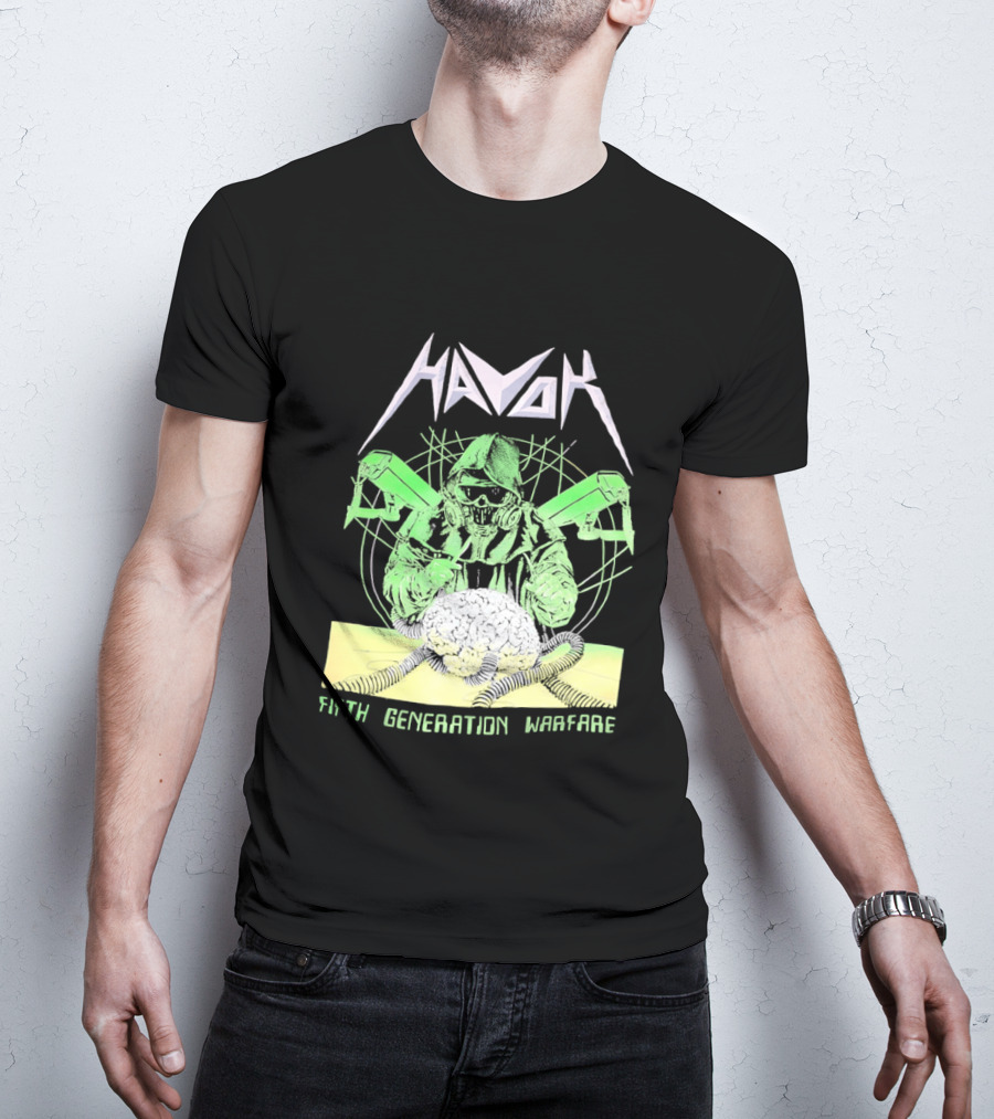 Havok Fifth Generation Warfare Mask Guns Skull T-Shirt