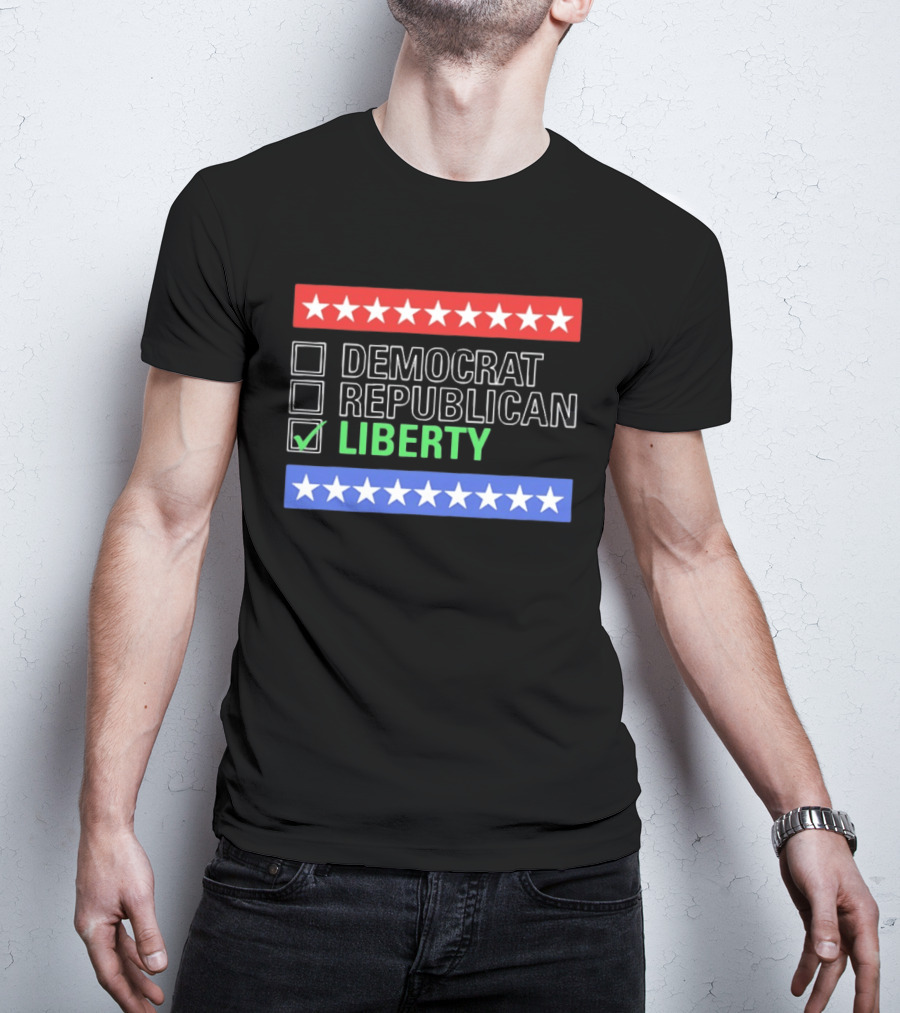 Liberty Checkbox Democrat Republican Stars Red Blue T-Shirt