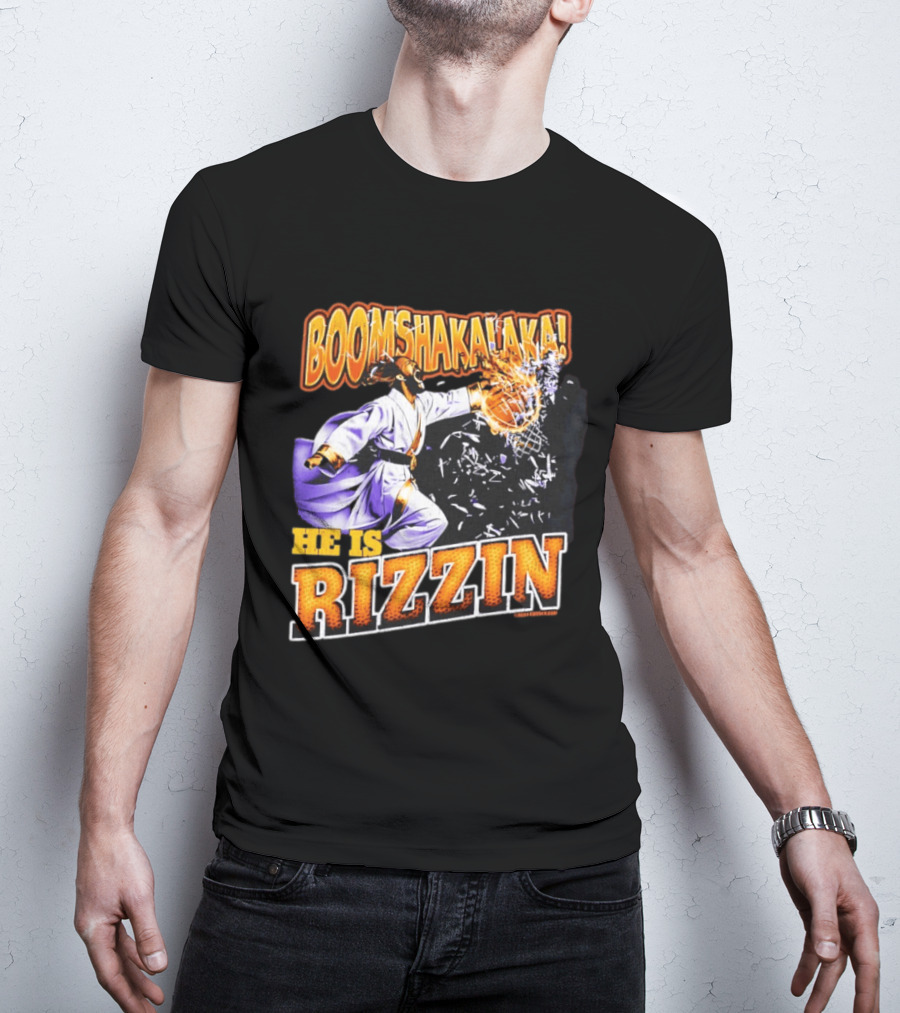 Boomshakalaka He Is Rizzin Jesus Easter Basketball Dunk T-Shirt