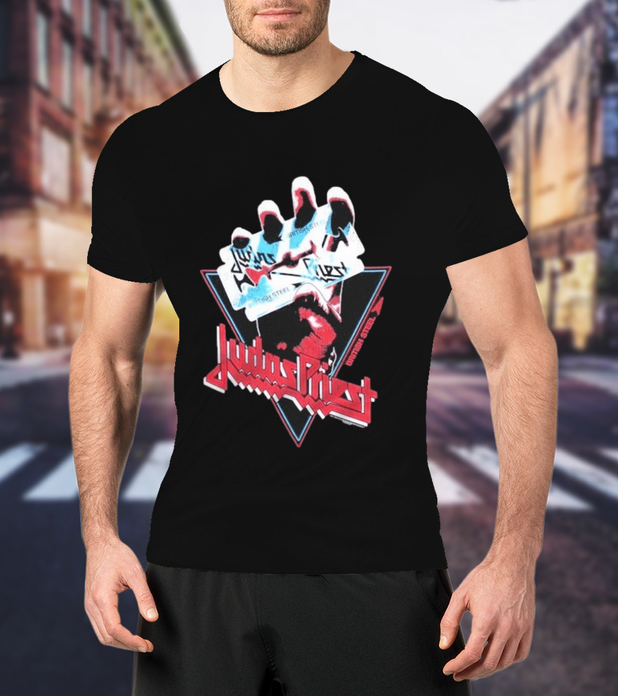 Judas Priest British Steel Hand Triangle Classic Rock T-Shirt