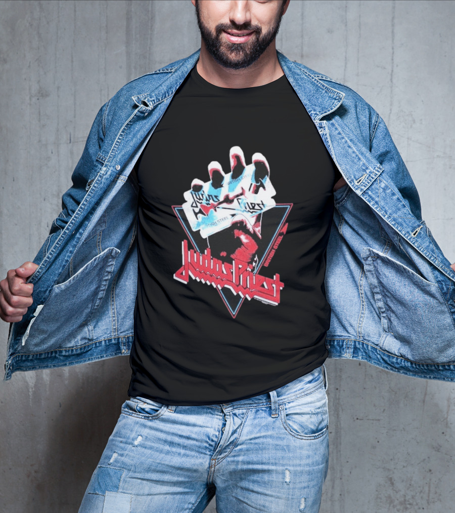 Judas Priest British Steel Hand Triangle Classic Rock T-Shirt