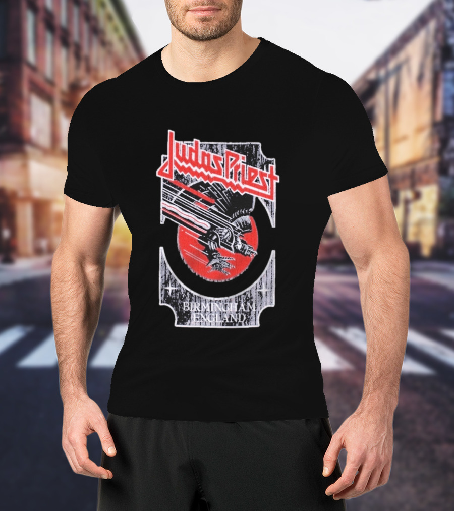 Judas Priest Birmingham England Silver Red Vengeance T-Shirt