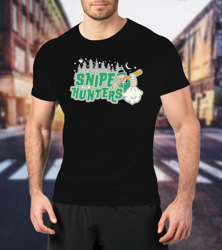 Ozarks Snipe Hunters Forest Adventure Moon And Snowflakes T-Shirt