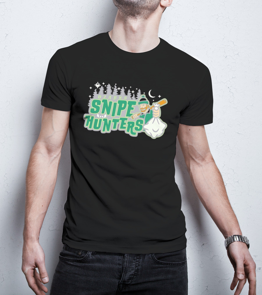 Ozarks Snipe Hunters Forest Adventure Moon And Snowflakes T-Shirt
