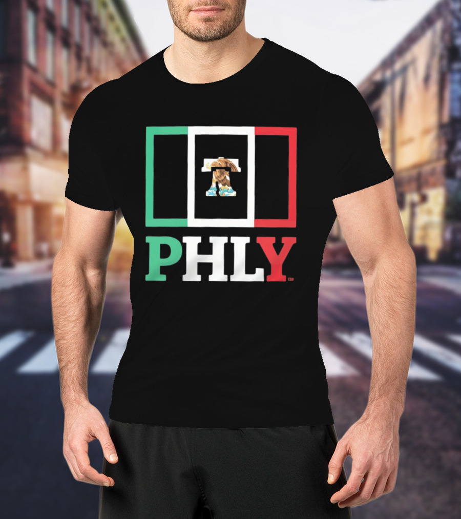 PHLY Mexico Flag Liberty Bell Eagles T-Shirt