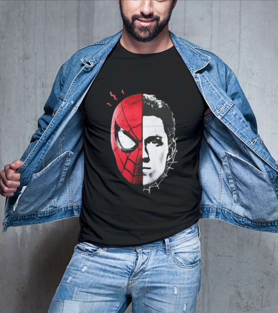 Tom Holland Spider Man Split Face Marvel Mashup T-Shirt