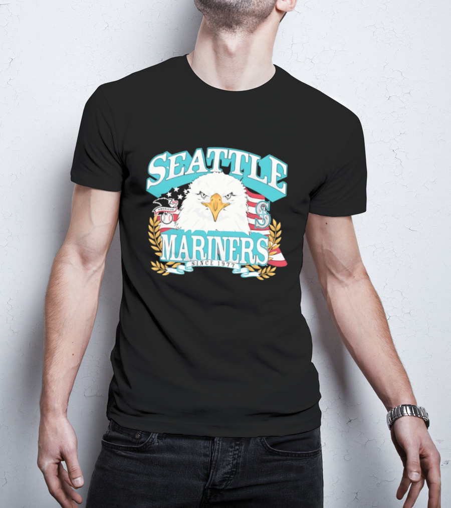 Seattle Mariners American League Eagle Emblem 1977 Heritage T-Shirt