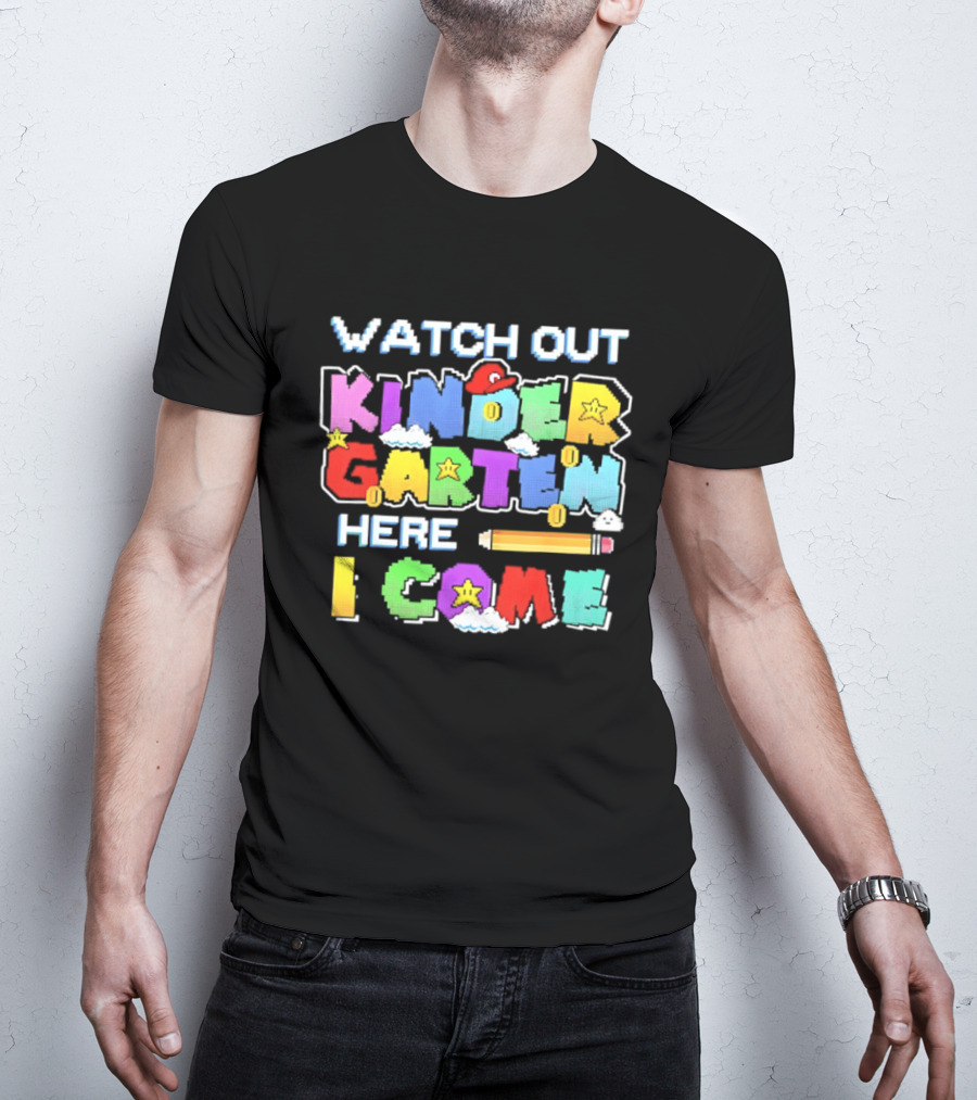 Out Kindergarten Here I Come Fun Colorful Back To School Kids T-Shirt