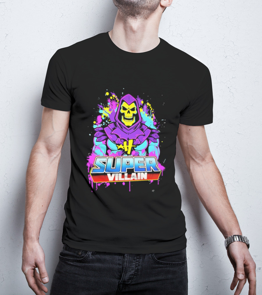 Skeletor Super Villain Masters Of The Universe Colorful Paint Splatter T-Shirt