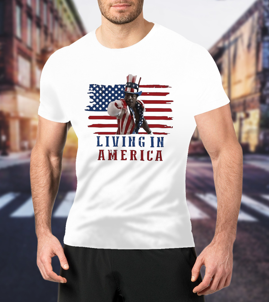 Apollo Creed Living In America Uncle Sam Flag Outfit T-Shirt