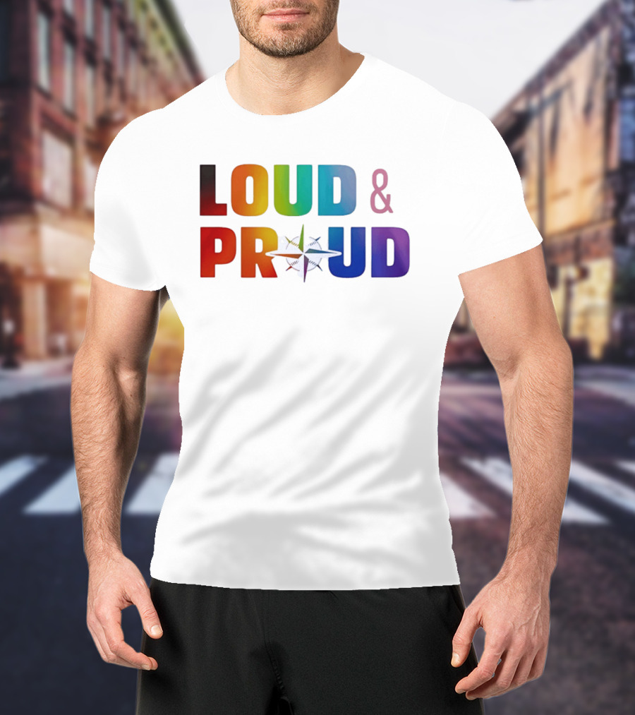 Loud And Proud Pride Rainbow Compass T-Shirt