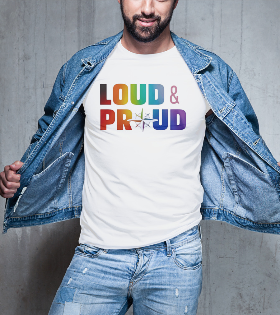 Loud And Proud Pride Rainbow Compass T-Shirt