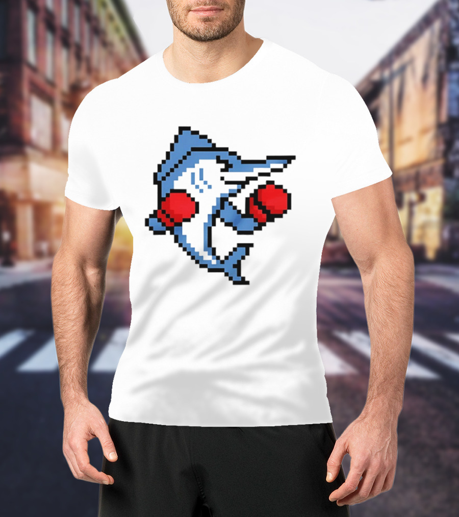 Miami Marlins 8 Bit Boxing Fish Pixel T-Shirt