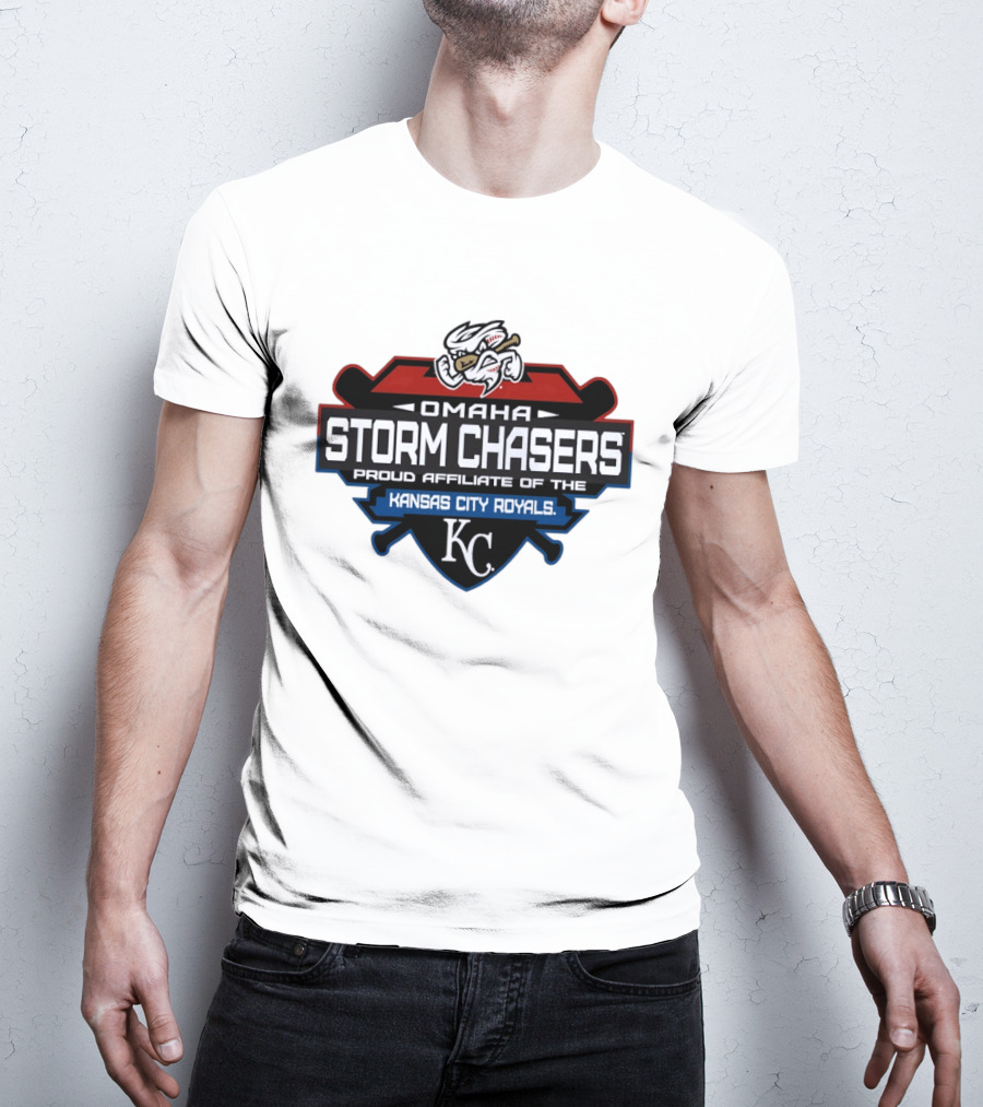 Omaha Storm Chasers Proud Affiliate Kansas City Royals KC Shield T-Shirt
