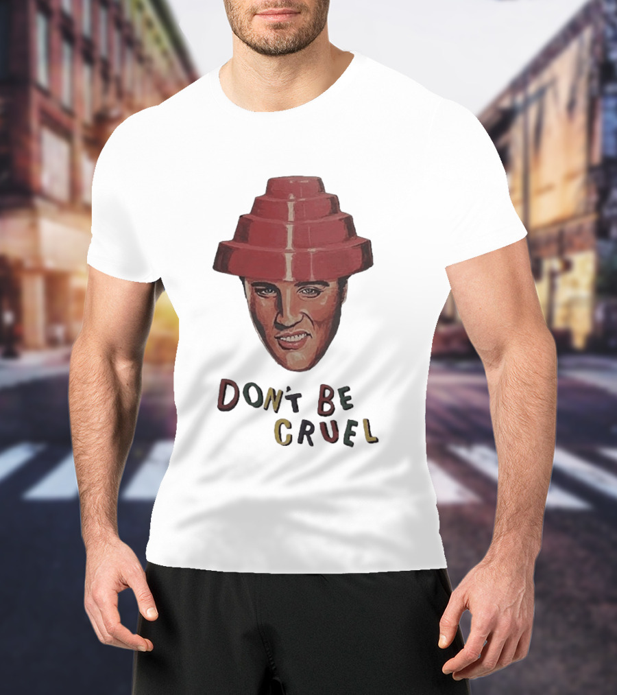Elvis Presley Devo Hat Don't Be Cruel Pop Culture Icon Mashup T-Shirt