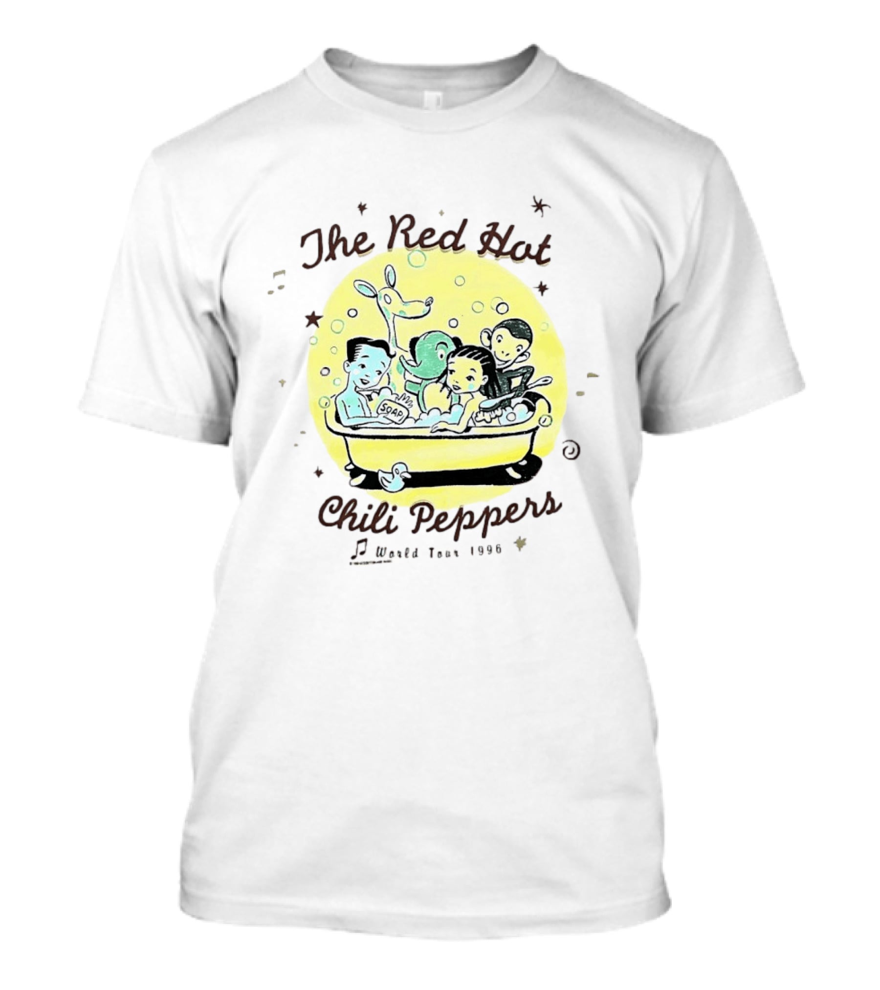 The Red Hot Chili Peppers World Tour 1990 Hot Tub Soap T-Shirt