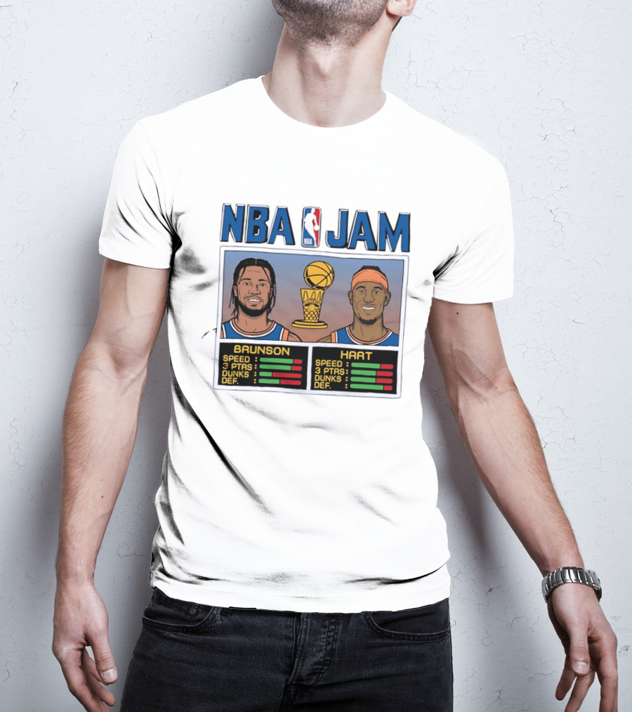 Jalen Brunson Josh Hart New York Knicks NBA Jam Stats T-Shirt