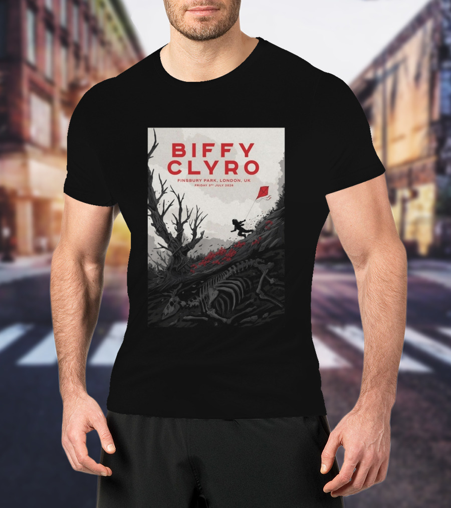 Biffy Clyro Finsbury Park London UK July 3 2026 Kite Skeleton T-Shirt