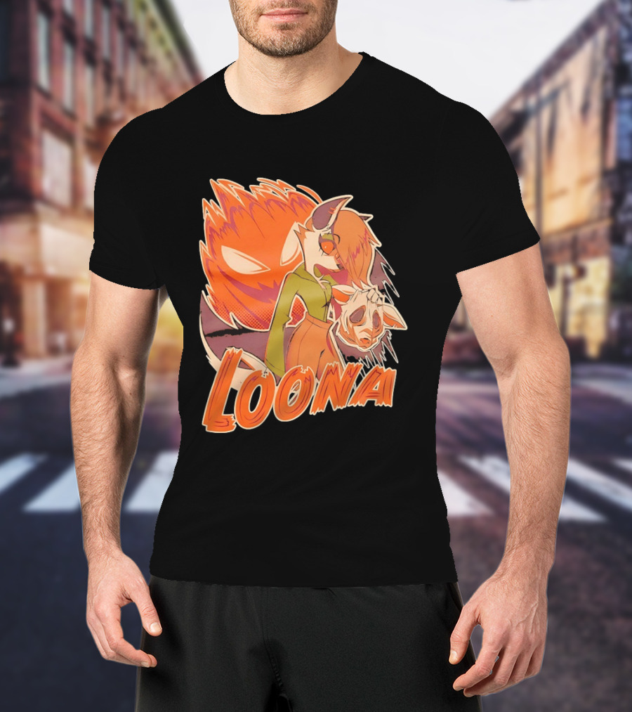 Helluva Boss Loona Hellhound Holding Mask T-Shirt
