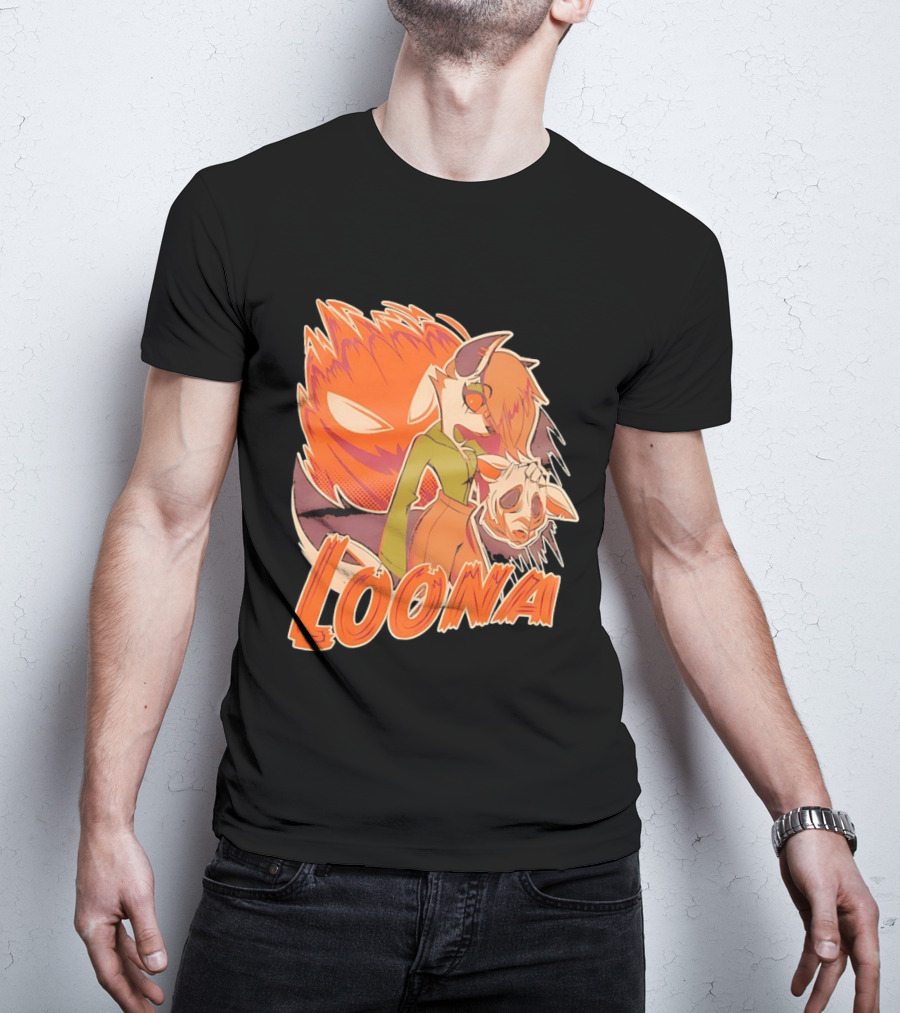 Helluva Boss Loona Hellhound Holding Mask T-Shirt