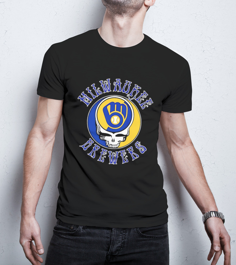 Milwaukee Brewers Grateful Dead Steal Your Face MLB Baseball Mashup T-Shirt