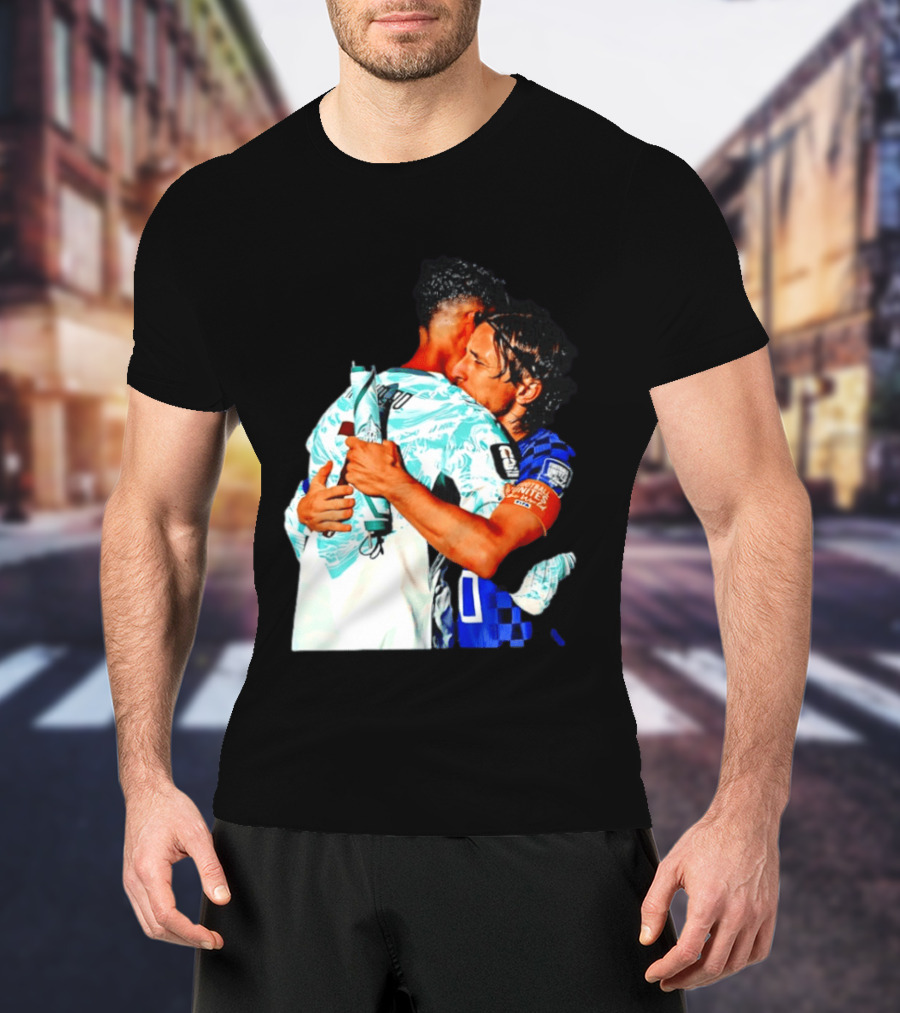 Modric Ronaldo Embrace Croatia Portugal Football Unity T-Shirt