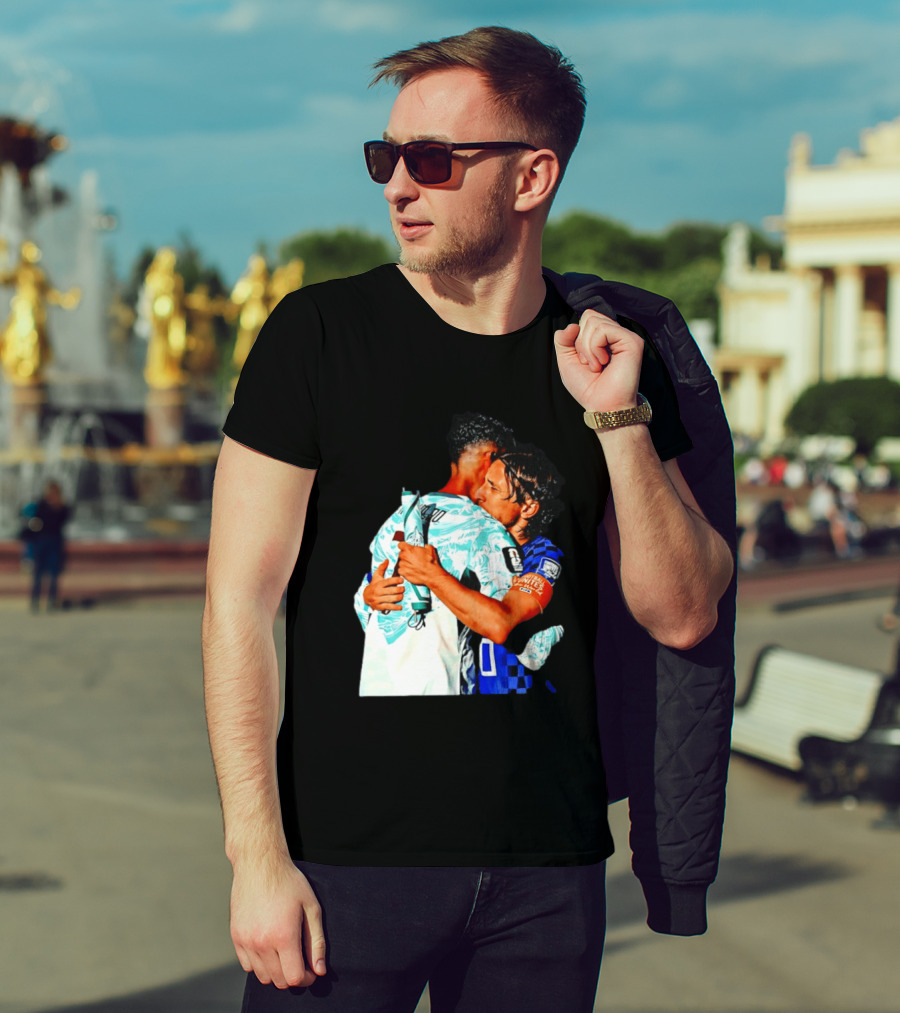 Modric Ronaldo Embrace Croatia Portugal Football Unity T-Shirt