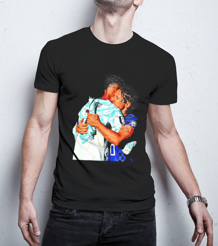Modric Ronaldo Embrace Croatia Portugal Football Unity T-Shirt